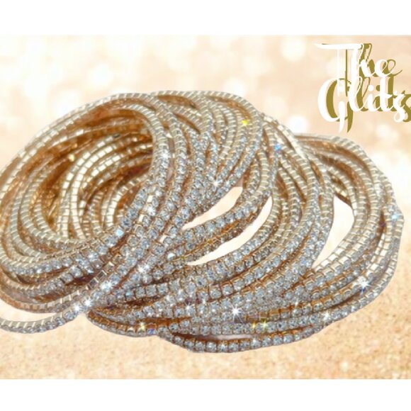 Jewelry - " The Glitz " 20 Rhinestone Stacking Stack Bracelets – Sparkle